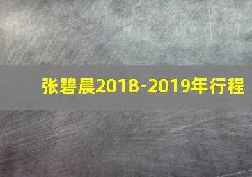 张碧晨2018-2019年行程