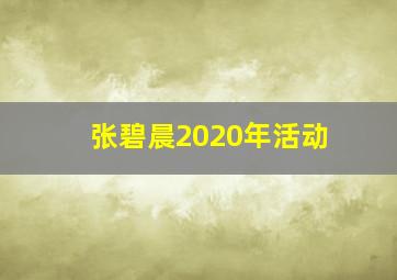 张碧晨2020年活动