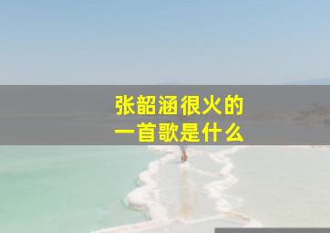 张韶涵很火的一首歌是什么