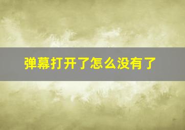 弹幕打开了怎么没有了