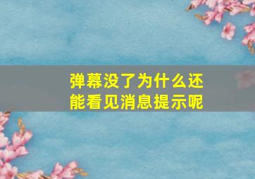 弹幕没了为什么还能看见消息提示呢