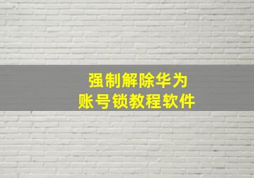 强制解除华为账号锁教程软件