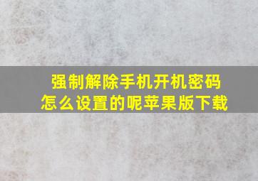 强制解除手机开机密码怎么设置的呢苹果版下载