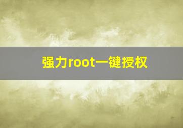 强力root一键授权