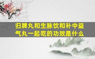 归脾丸和生脉饮和补中益气丸一起吃的功效是什么