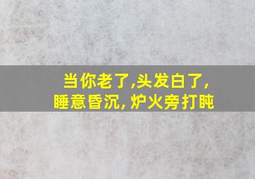 当你老了,头发白了,睡意昏沉, 炉火旁打盹