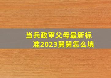 当兵政审父母最新标准2023舅舅怎么填