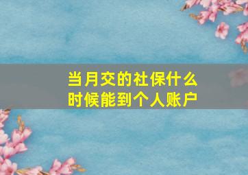 当月交的社保什么时候能到个人账户