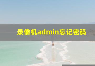 录像机admin忘记密码