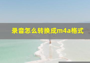 录音怎么转换成m4a格式