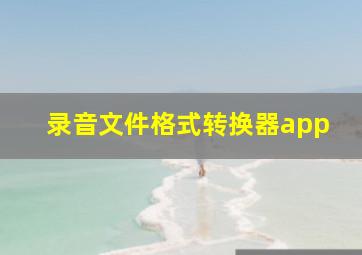 录音文件格式转换器app