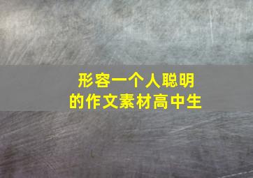 形容一个人聪明的作文素材高中生