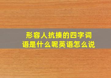 形容人抗揍的四字词语是什么呢英语怎么说