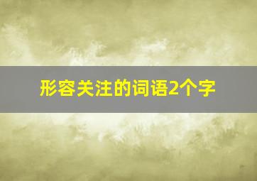 形容关注的词语2个字