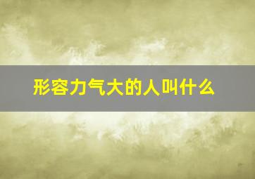 形容力气大的人叫什么