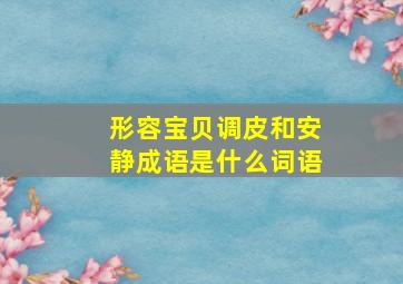 形容宝贝调皮和安静成语是什么词语