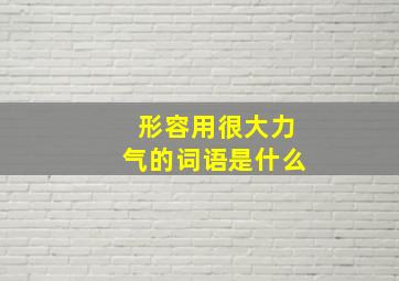 形容用很大力气的词语是什么