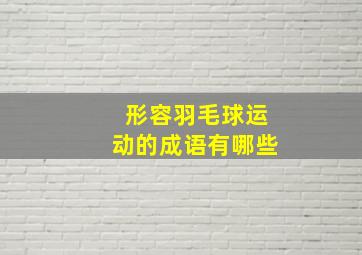 形容羽毛球运动的成语有哪些