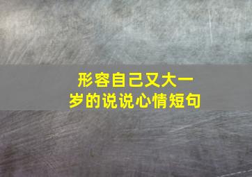 形容自己又大一岁的说说心情短句