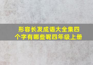 形容长发成语大全集四个字有哪些呢四年级上册