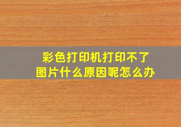 彩色打印机打印不了图片什么原因呢怎么办