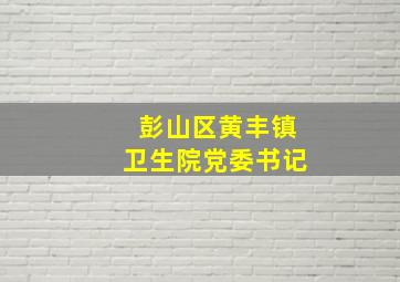 彭山区黄丰镇卫生院党委书记