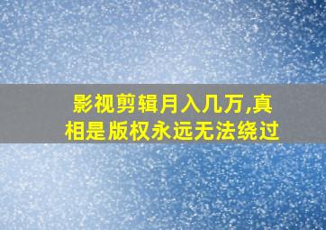 影视剪辑月入几万,真相是版权永远无法绕过