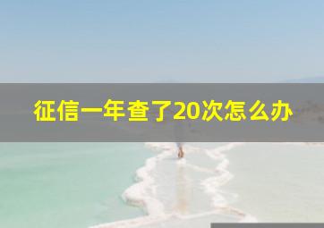 征信一年查了20次怎么办