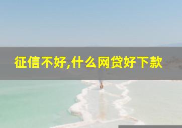 征信不好,什么网贷好下款