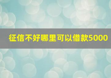 征信不好哪里可以借款5000