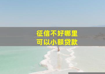 征信不好哪里可以小额贷款