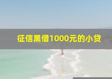 征信黑借1000元的小贷