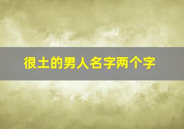 很土的男人名字两个字