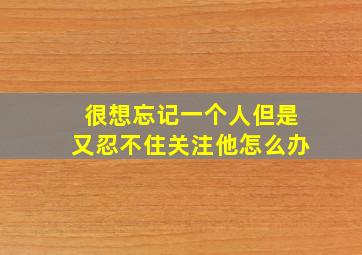 很想忘记一个人但是又忍不住关注他怎么办