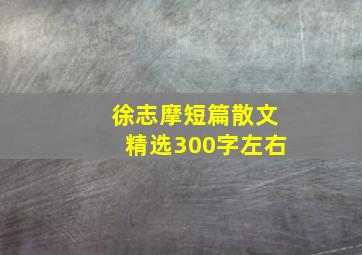 徐志摩短篇散文精选300字左右