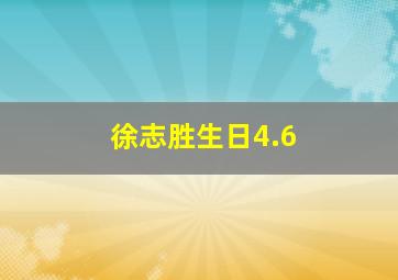 徐志胜生日4.6