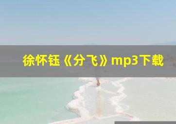 徐怀钰《分飞》mp3下载