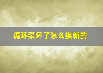 循环泵坏了怎么换新的