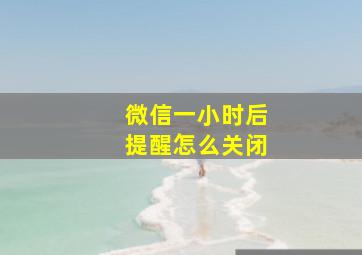 微信一小时后提醒怎么关闭