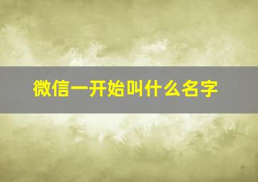 微信一开始叫什么名字