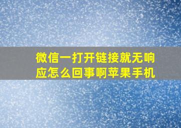 微信一打开链接就无响应怎么回事啊苹果手机