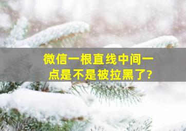 微信一根直线中间一点是不是被拉黑了?