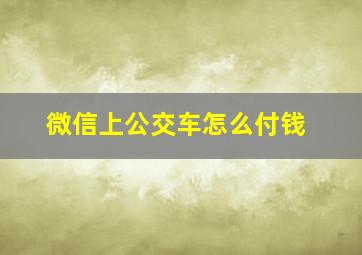 微信上公交车怎么付钱