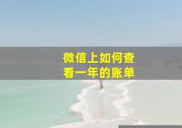 微信上如何查看一年的账单