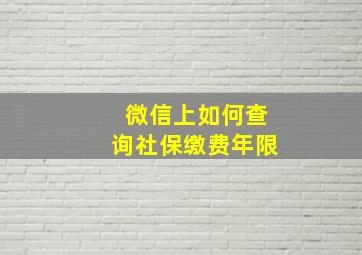 微信上如何查询社保缴费年限