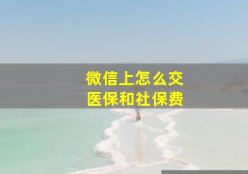 微信上怎么交医保和社保费