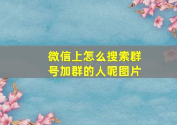 微信上怎么搜索群号加群的人呢图片