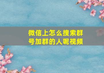 微信上怎么搜索群号加群的人呢视频