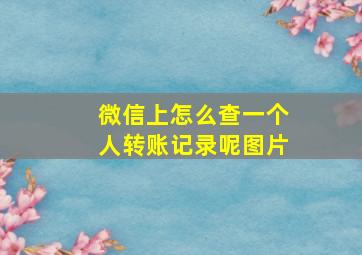 微信上怎么查一个人转账记录呢图片