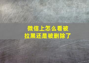 微信上怎么看被拉黑还是被删除了